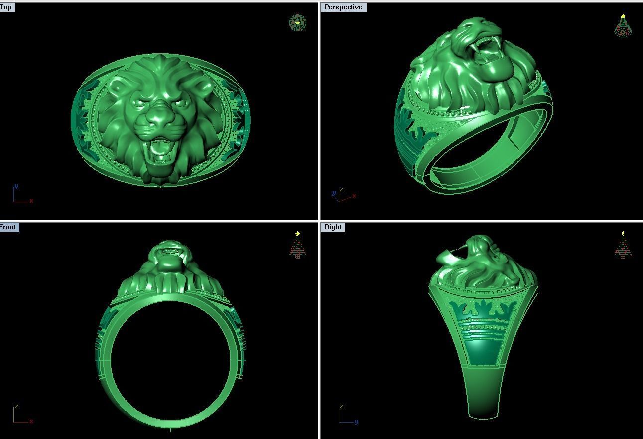 Lion Ring 3D print model_2