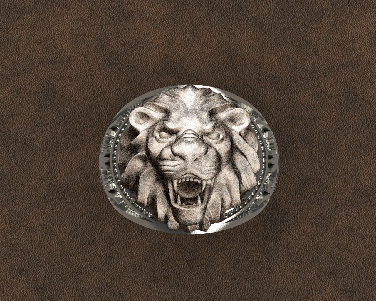 Lion Ring 3D print model_1