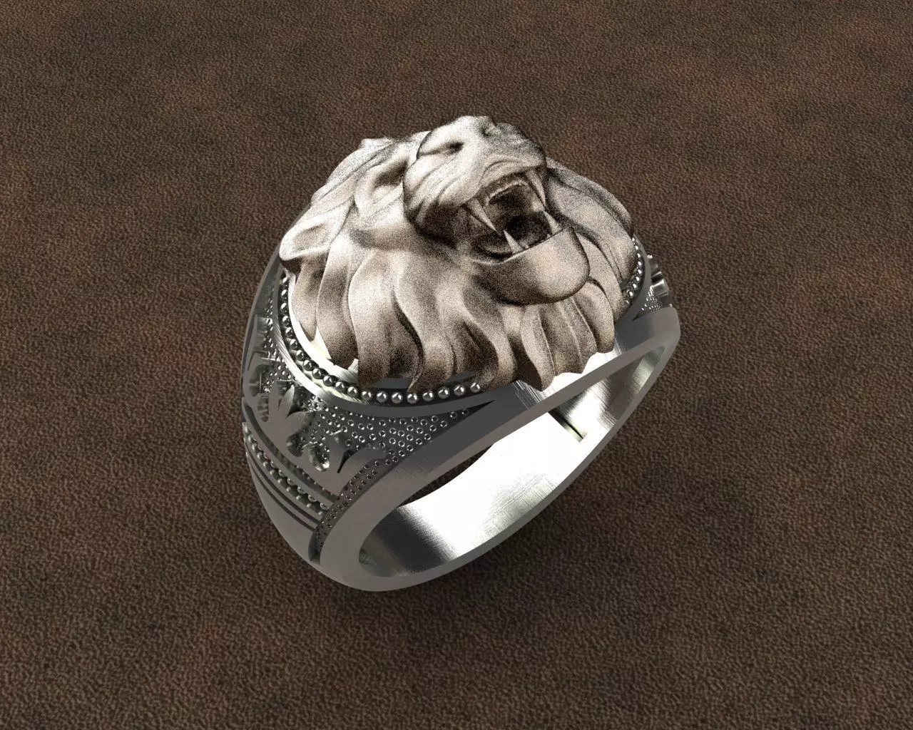Lion Ring 3D print model_0