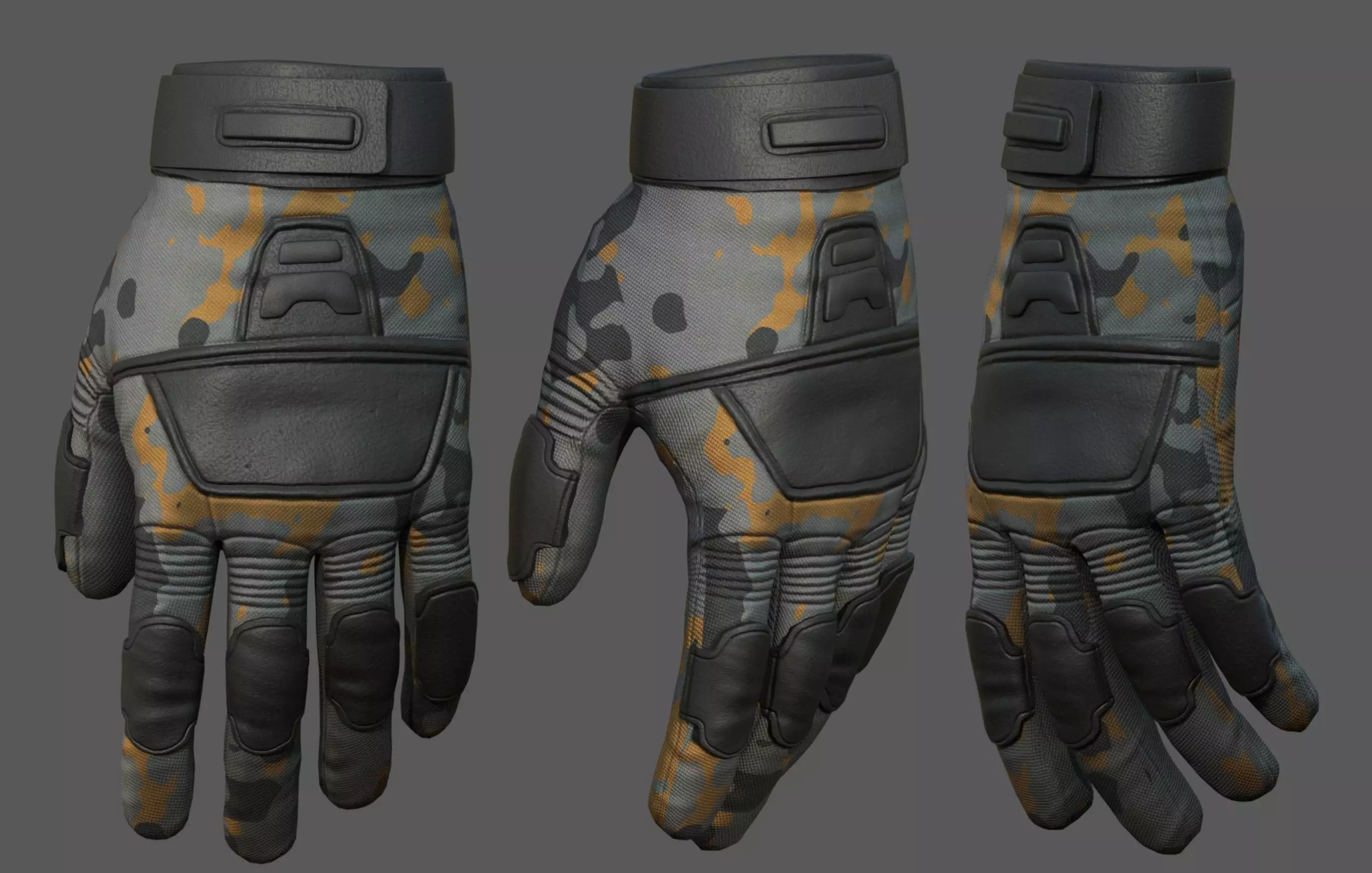 Gloves military combat soldier armor scifi fantasy armor  Low-poly 3D model_0