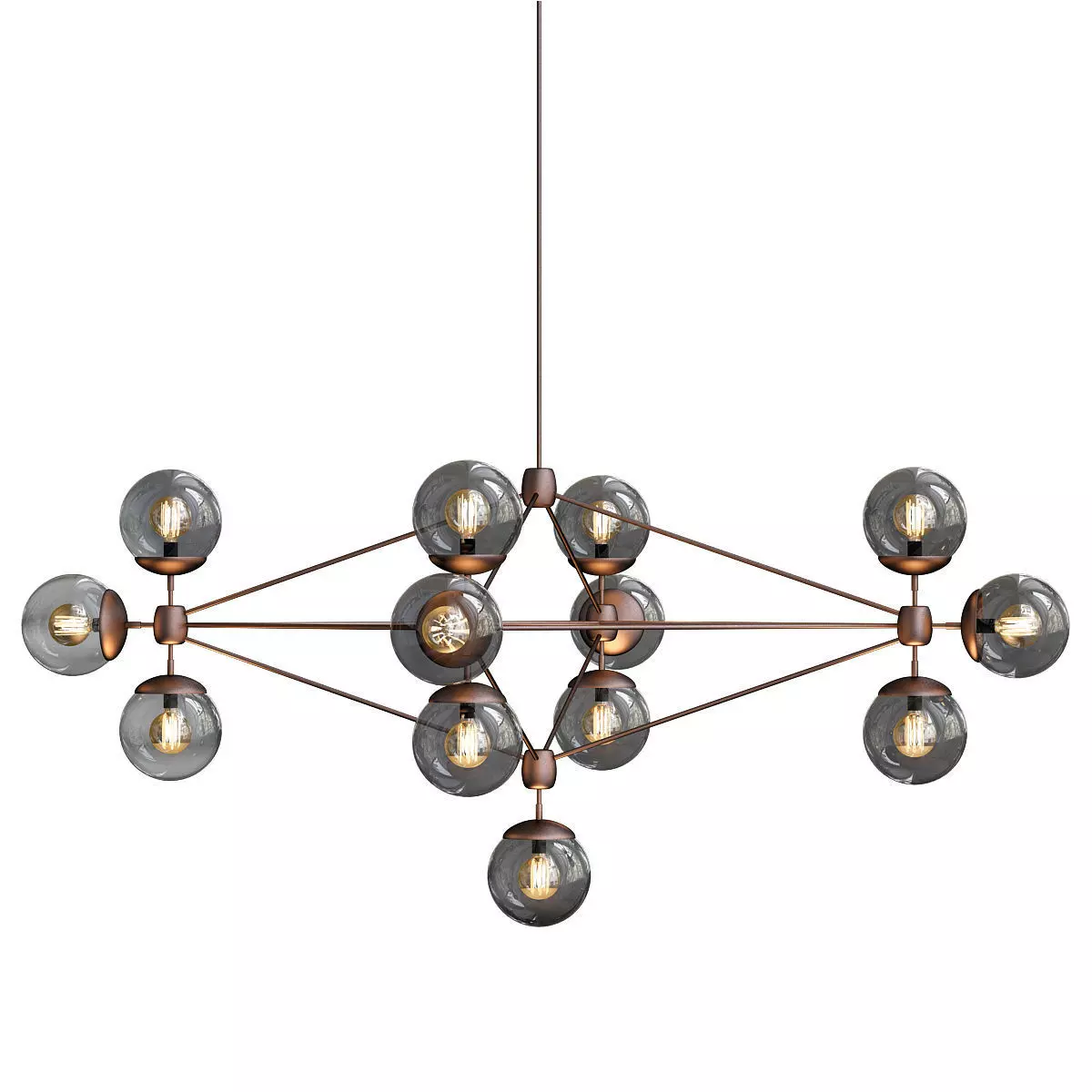 Modo chandelier diamond 13 globes bronze smoke von Roll Hill 3D model_0
