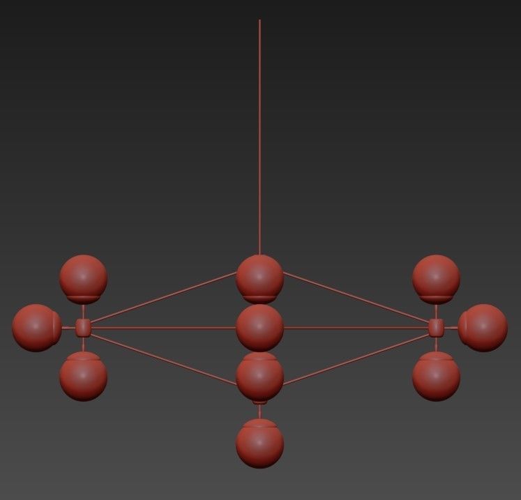 Modo chandelier diamond 13 globes bronze smoke von Roll Hill 3D model_3