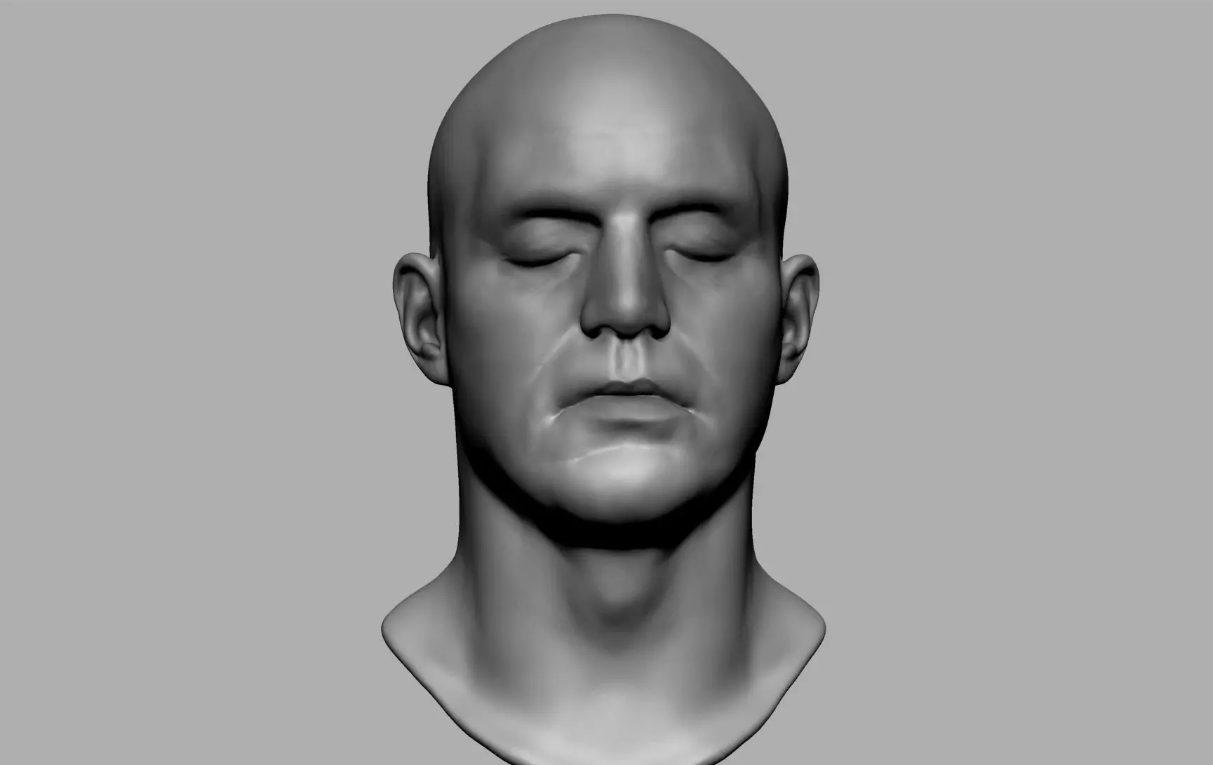 Base Male Head v2 3D print model_0