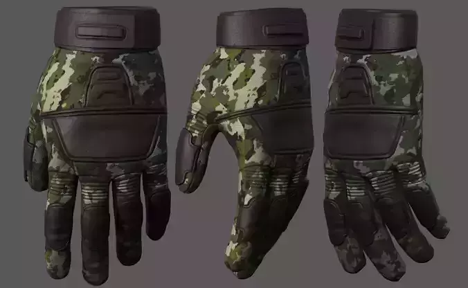 Gloves military combat soldier armor scifi fantasy 3d human 