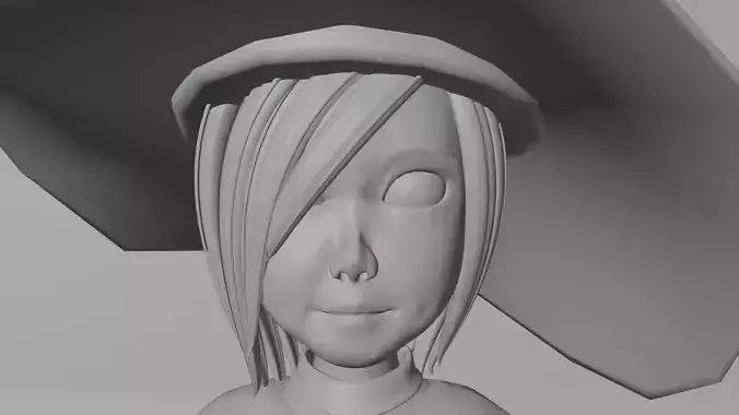 The Witch wearing hat 3D model