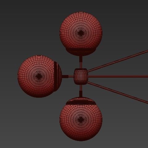 Modo chandelier diamond 13 globes bronze smoke von Roll Hill 3D model_1