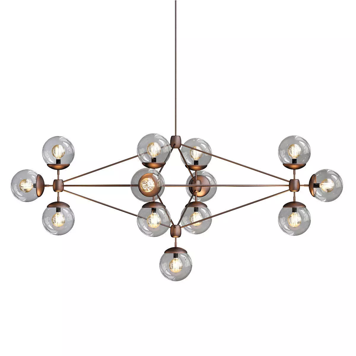 Modo chandelier diamond 13 globes bronze smoke von Roll Hill 3D model_0