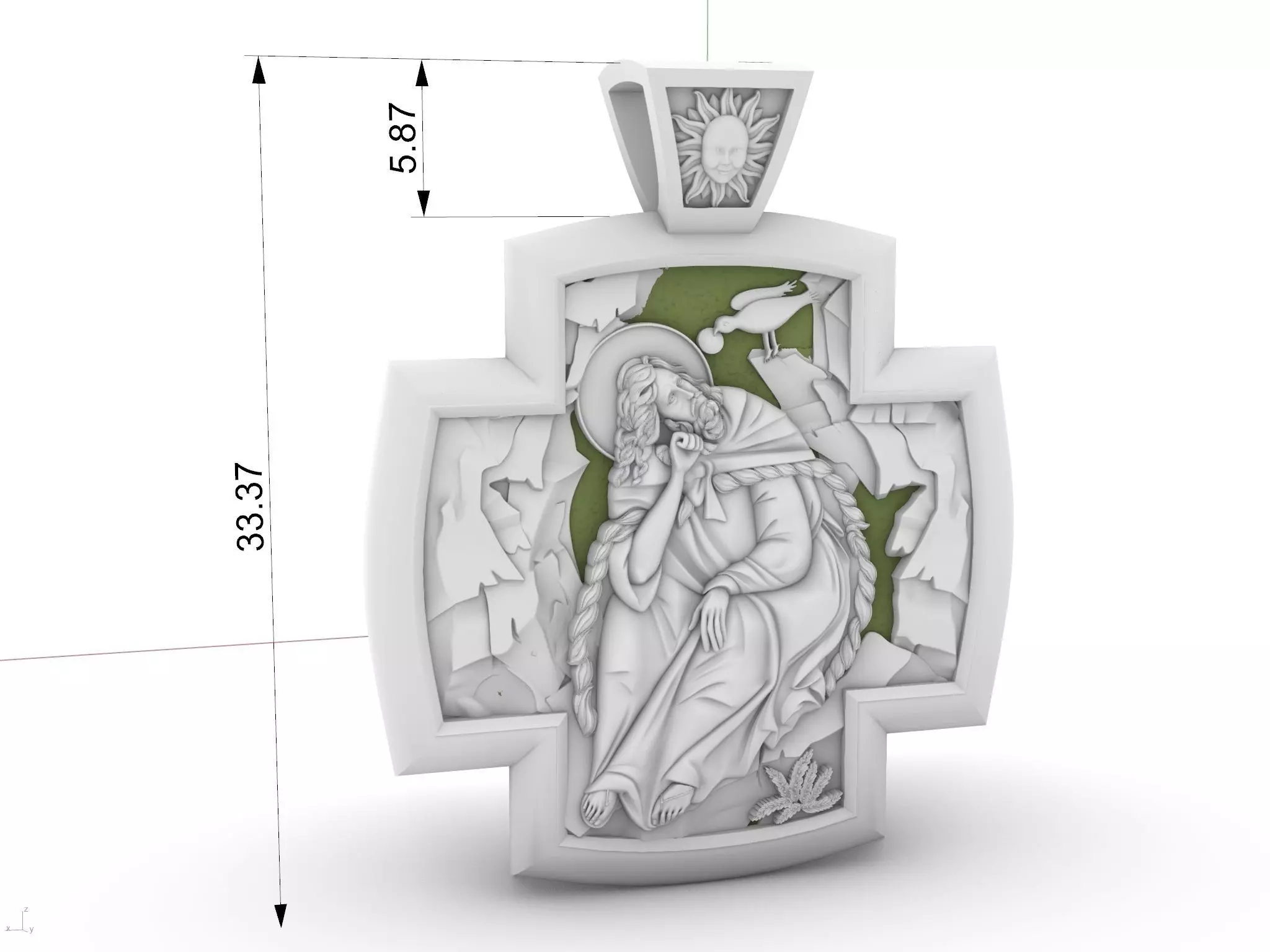 CROSS ANGEL Prophet Elias jewelry 3d model  orthodox  3D print model_0