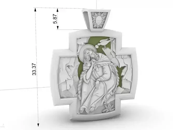 CROSS ANGEL Prophet Elias jewelry 3d model  orthodox 