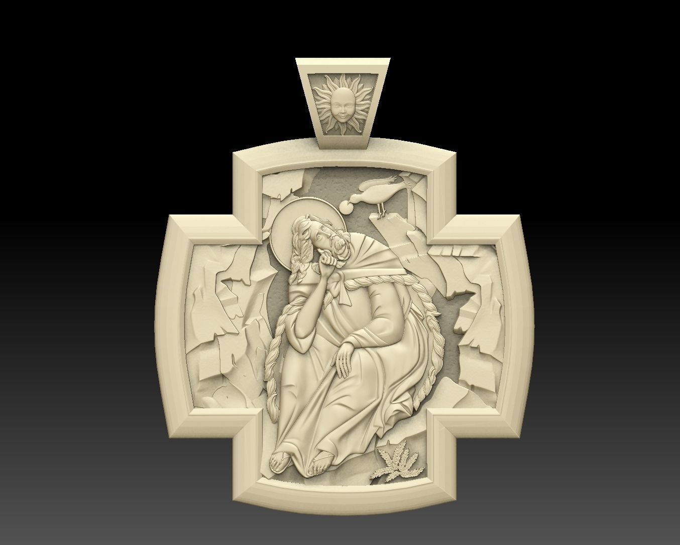 CROSS ANGEL Prophet Elias jewelry 3d model  orthodox  3D print model_3