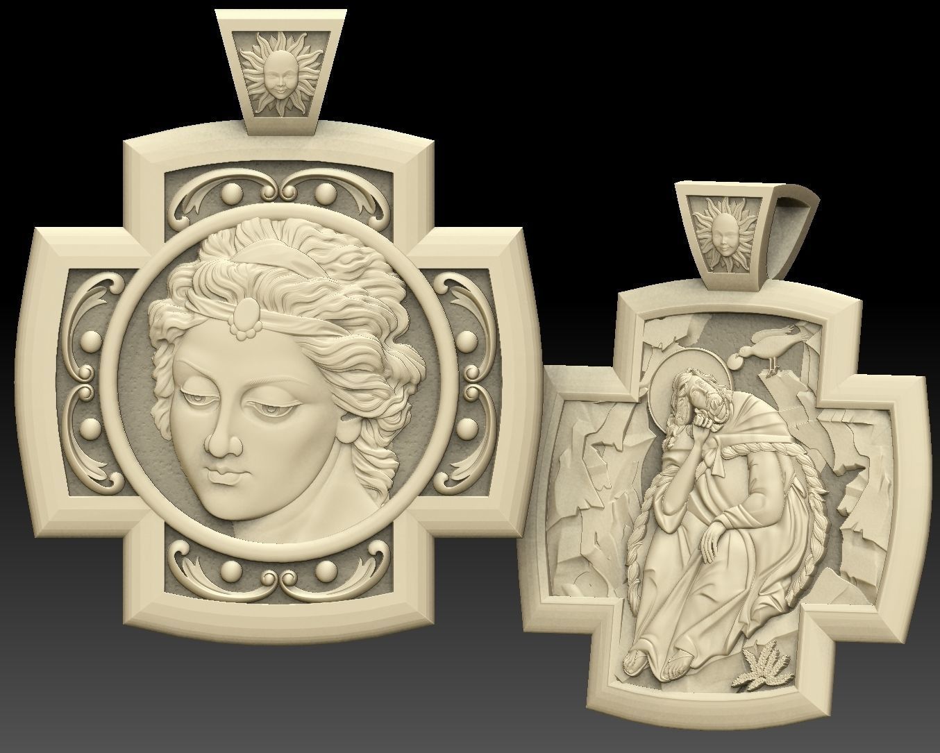CROSS ANGEL Prophet Elias jewelry 3d model  orthodox  3D print model_2
