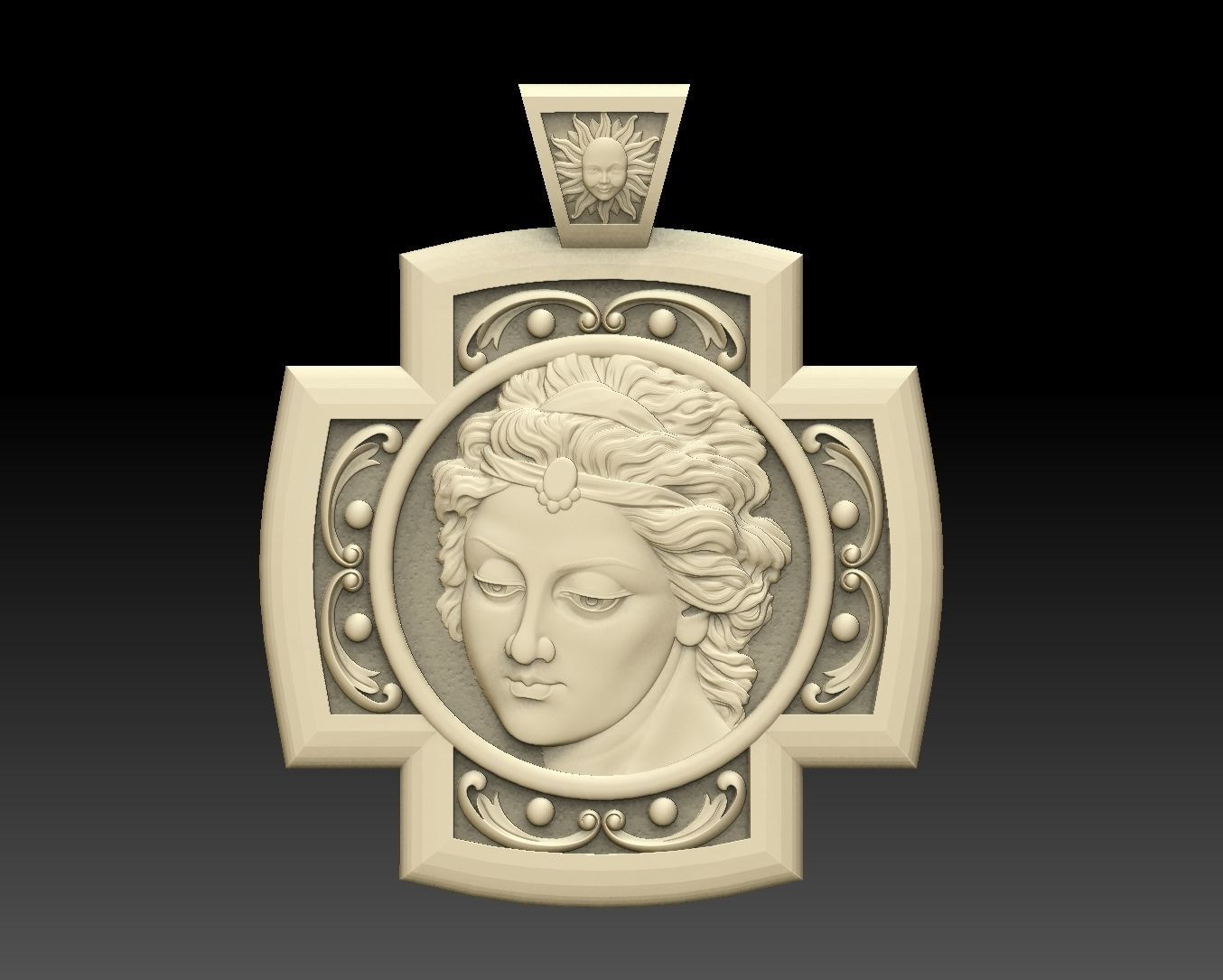 CROSS ANGEL Prophet Elias jewelry 3d model  orthodox  3D print model_4