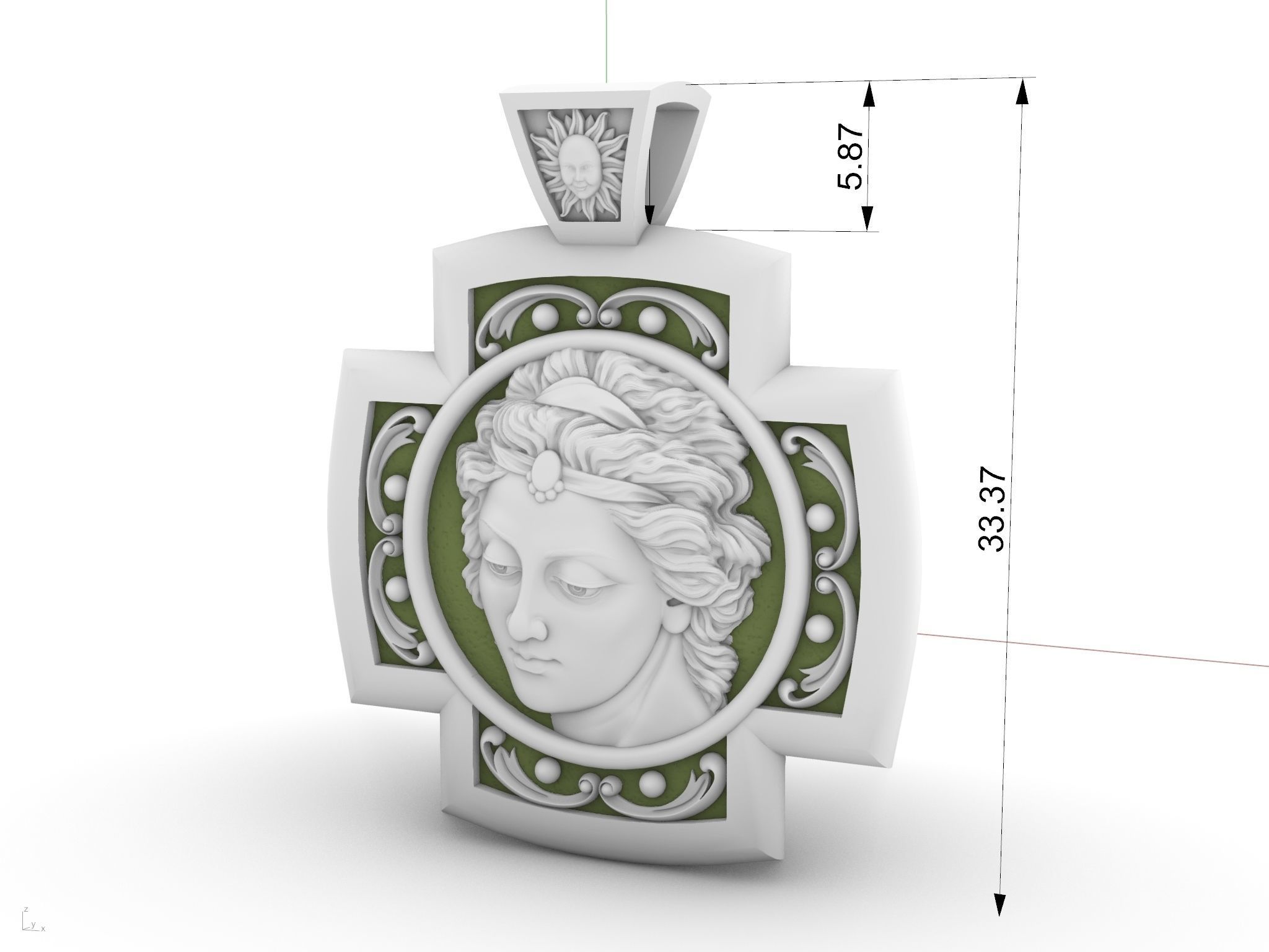 CROSS ANGEL Prophet Elias jewelry 3d model  orthodox  3D print model_1