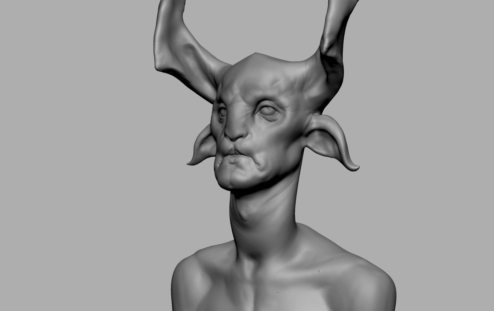 Fantasy Creature Head v2 3D model_2