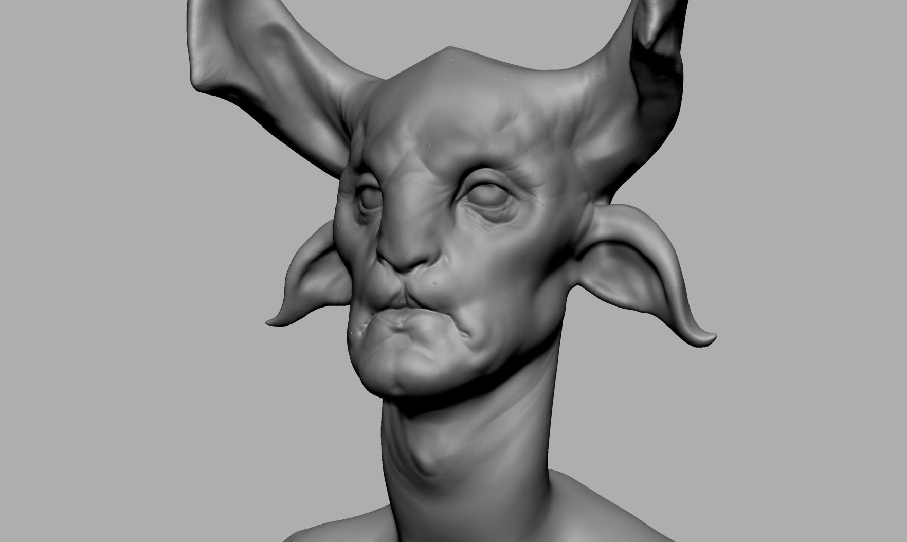 Fantasy Creature Head v2 3D model_6
