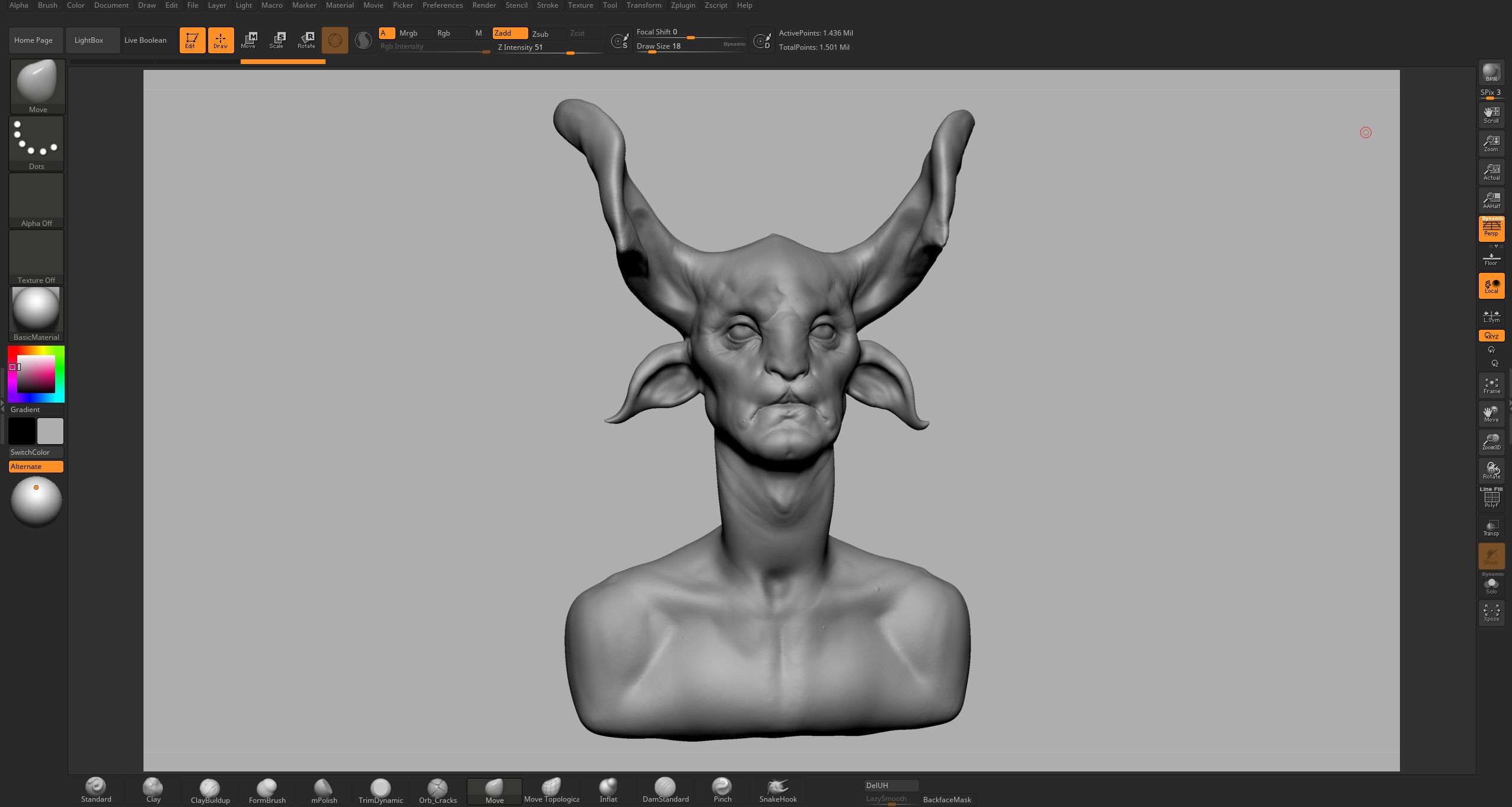 Fantasy Creature Head v2 3D model_8