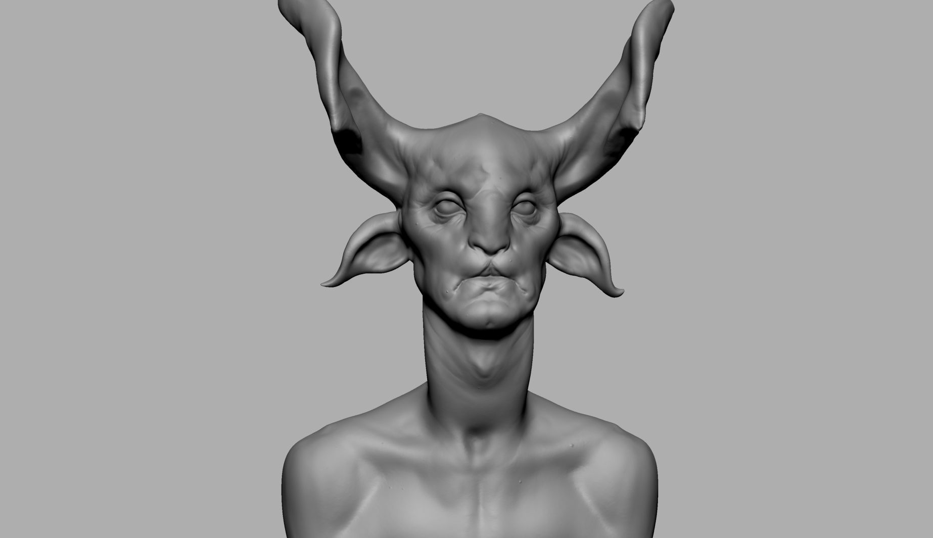 Fantasy Creature Head v2 3D model_1