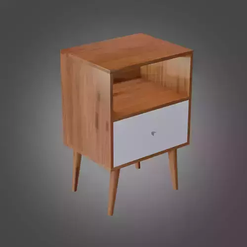 Nightstand Brown White Pbr 2 Subdivision Ready for Film