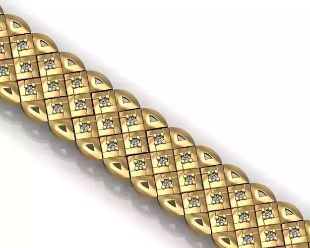 GENTS DIAMOND BRACELET  LINK BEST FOR ALL JEWELRY METALS  3D print model