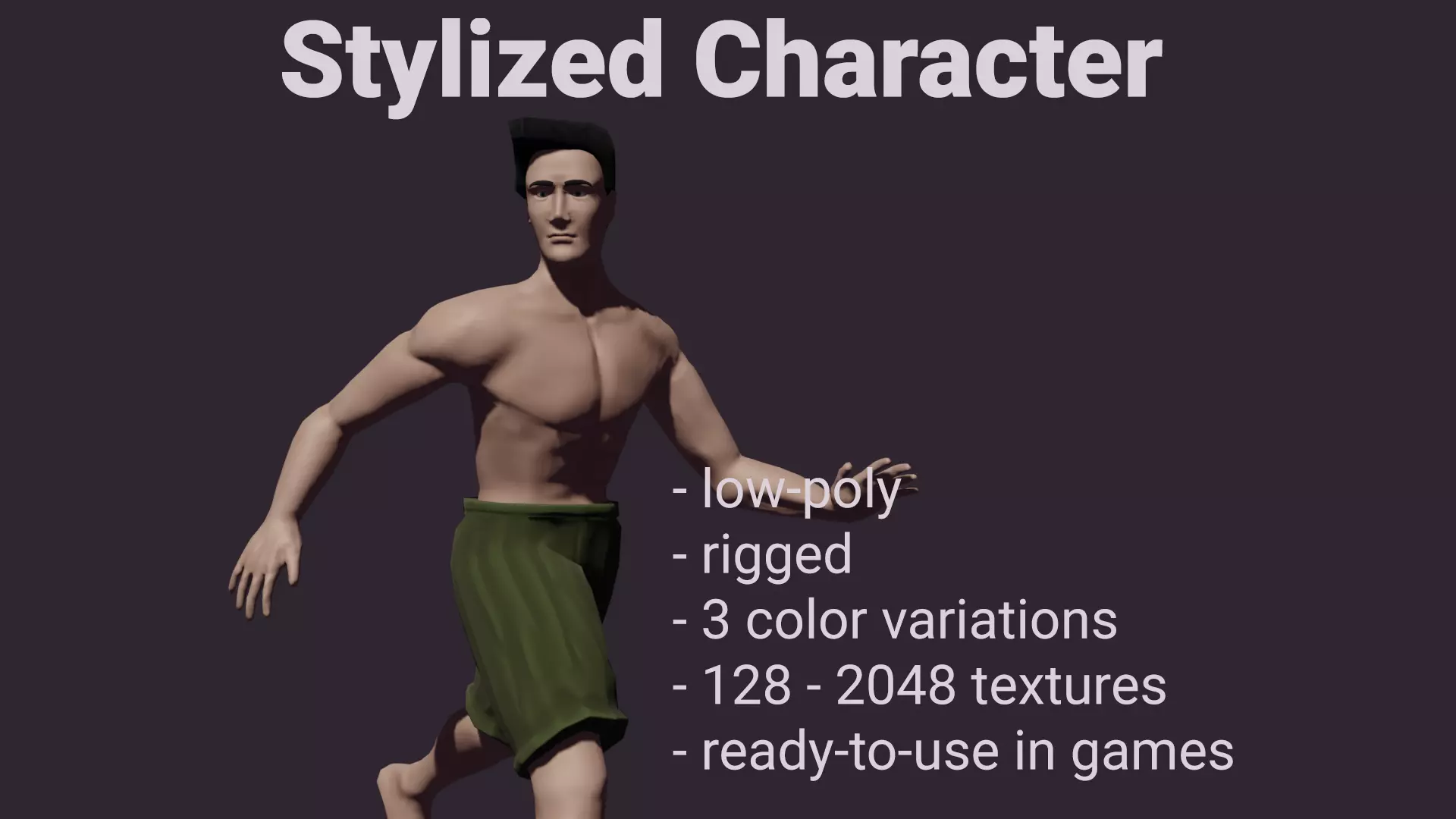 Low-Poly Rigged Stylized Character Low-poly 3D model_0