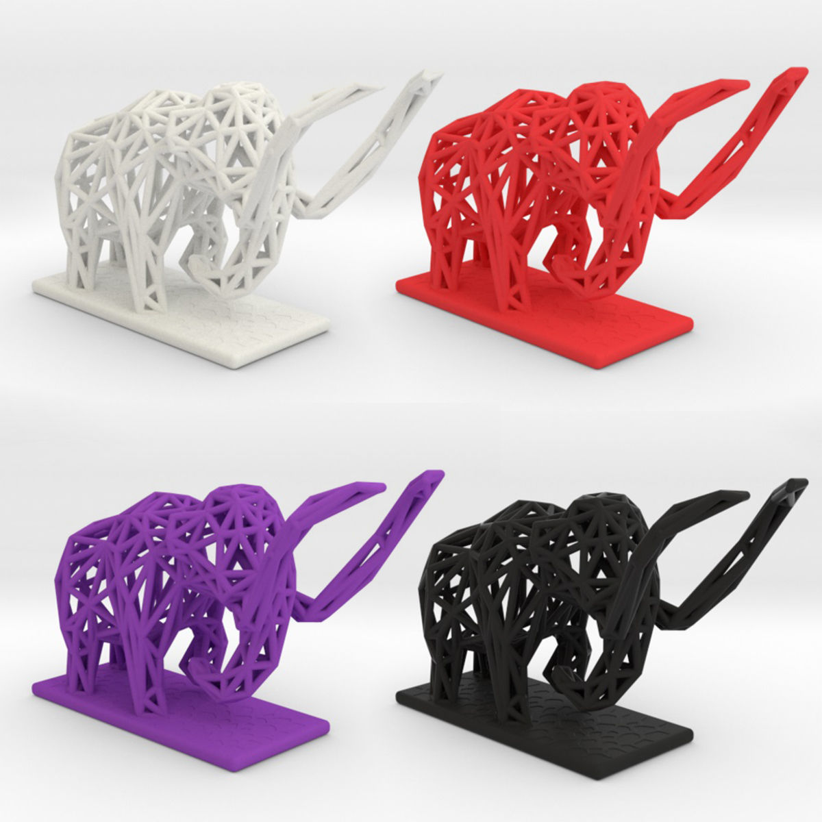 Mammoth elephant made out of wires 3D print model_3