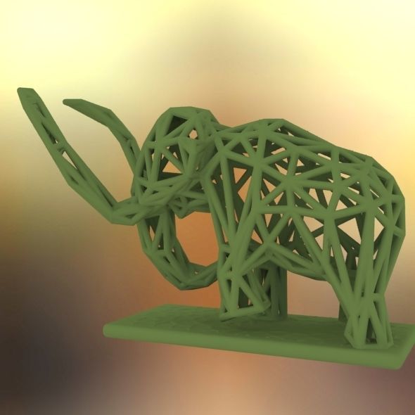 Mammoth elephant made out of wires 3D print model_61