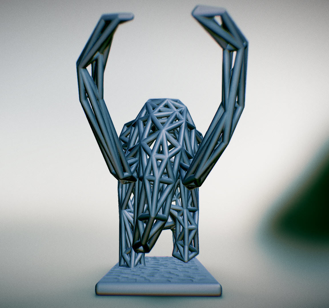 Mammoth elephant made out of wires 3D print model_34