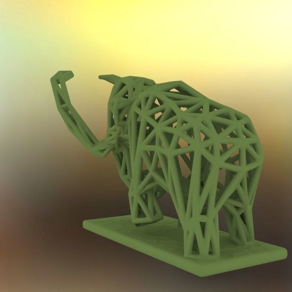 Mammoth elephant made out of wires 3D print model_58
