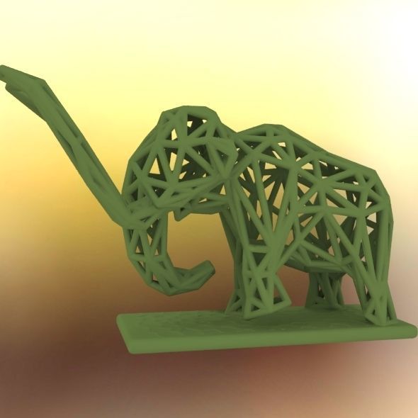 Mammoth elephant made out of wires 3D print model_63