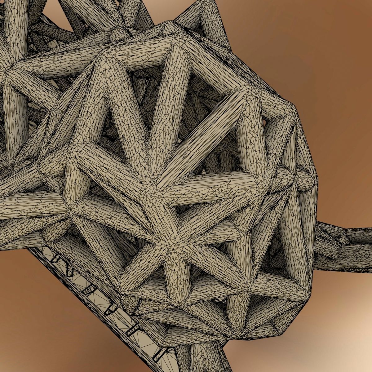 Mammoth elephant made out of wires 3D print model_16