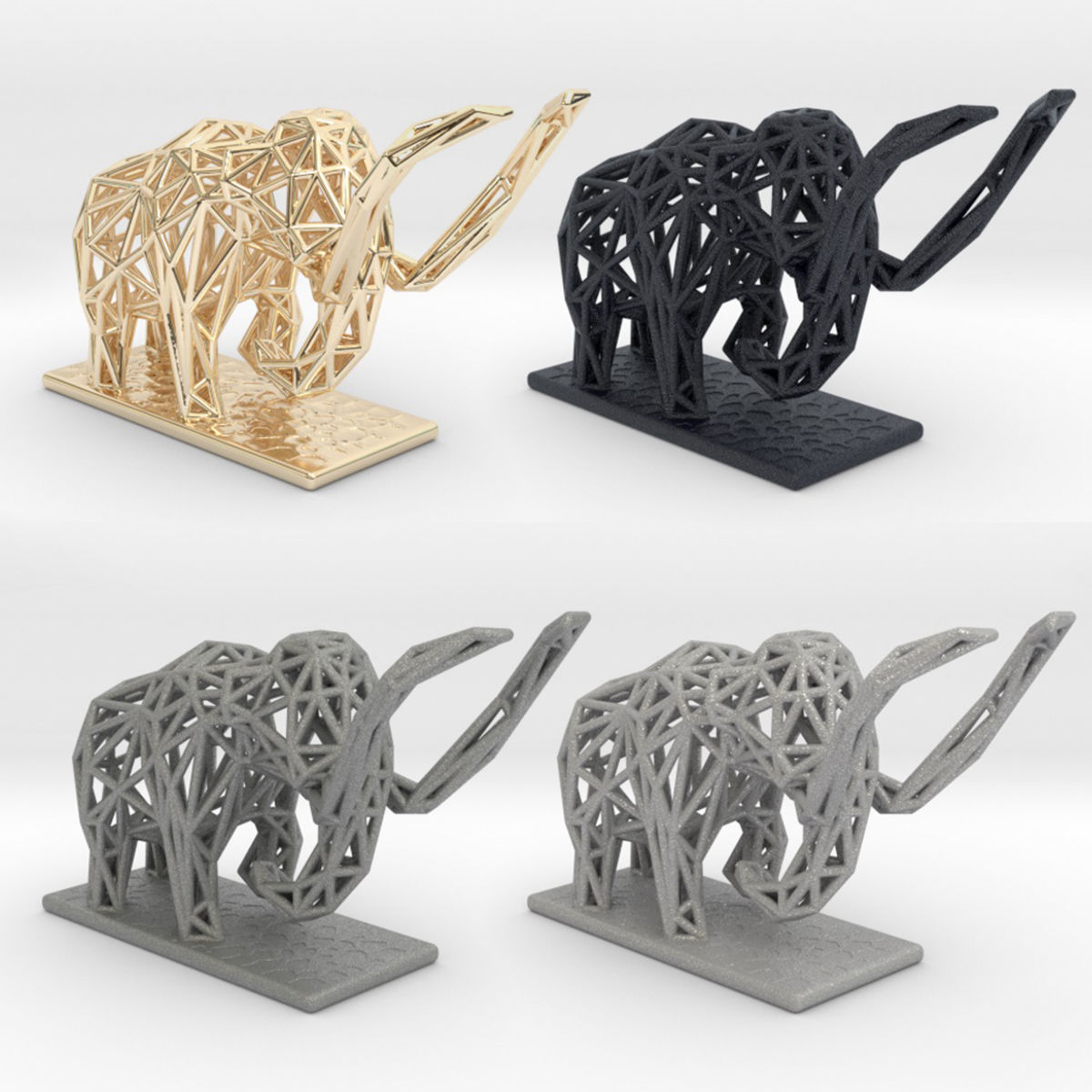 Mammoth elephant made out of wires 3D print model_2