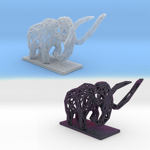 Mammoth elephant made out of wires 3D print model