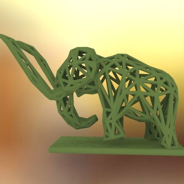 Mammoth elephant made out of wires 3D print model_62