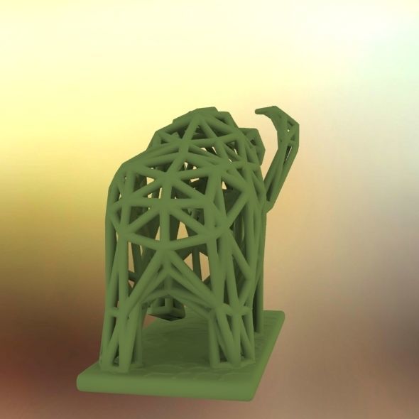 Mammoth elephant made out of wires 3D print model_56