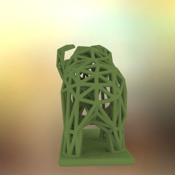 Mammoth elephant made out of wires 3D print model_60