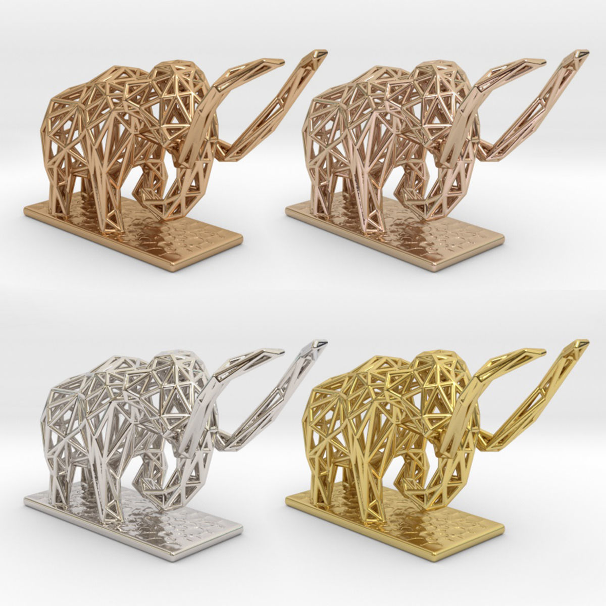 Mammoth elephant made out of wires 3D print model_66