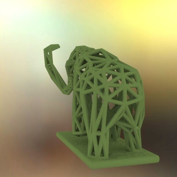 Mammoth elephant made out of wires 3D print model_57