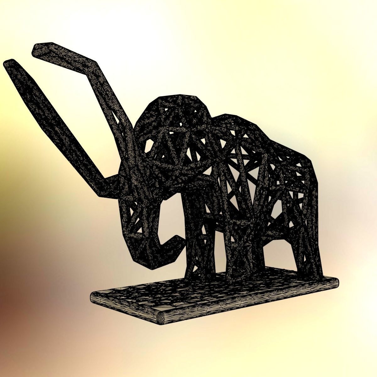 Mammoth elephant made out of wires 3D print model_4