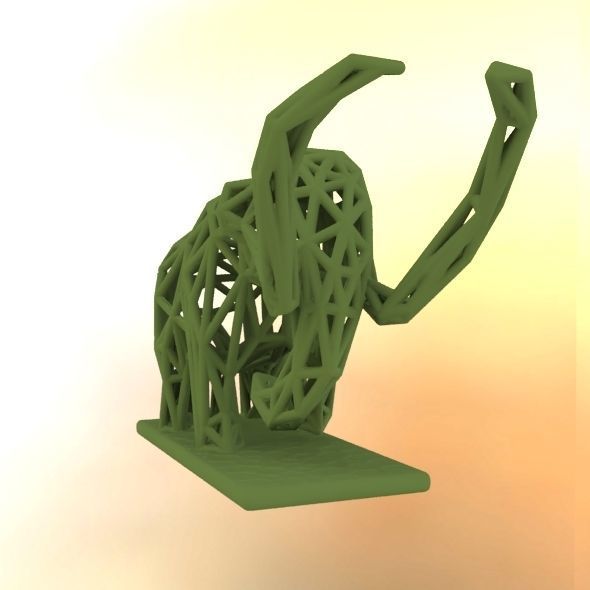 Mammoth elephant made out of wires 3D print model_46