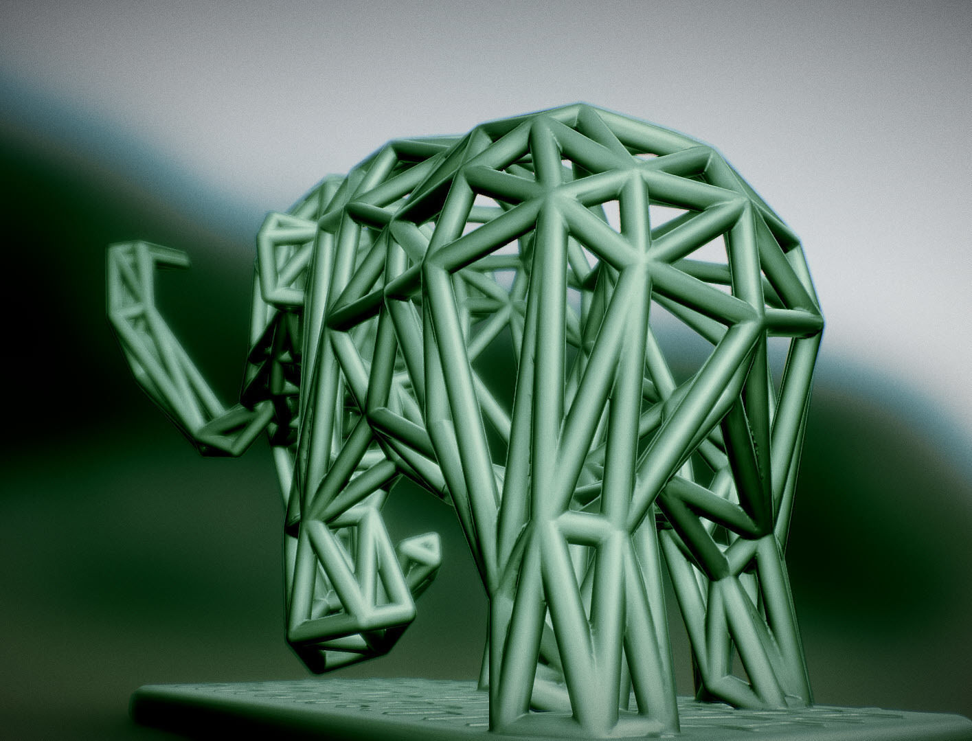 Mammoth elephant made out of wires 3D print model_39