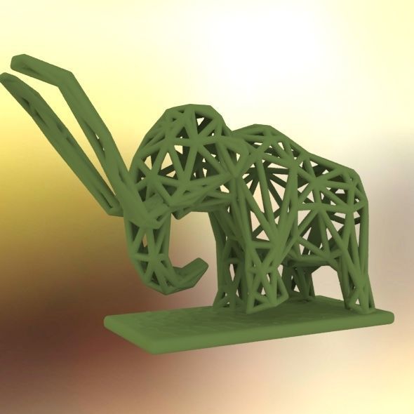 Mammoth elephant made out of wires 3D print model_64