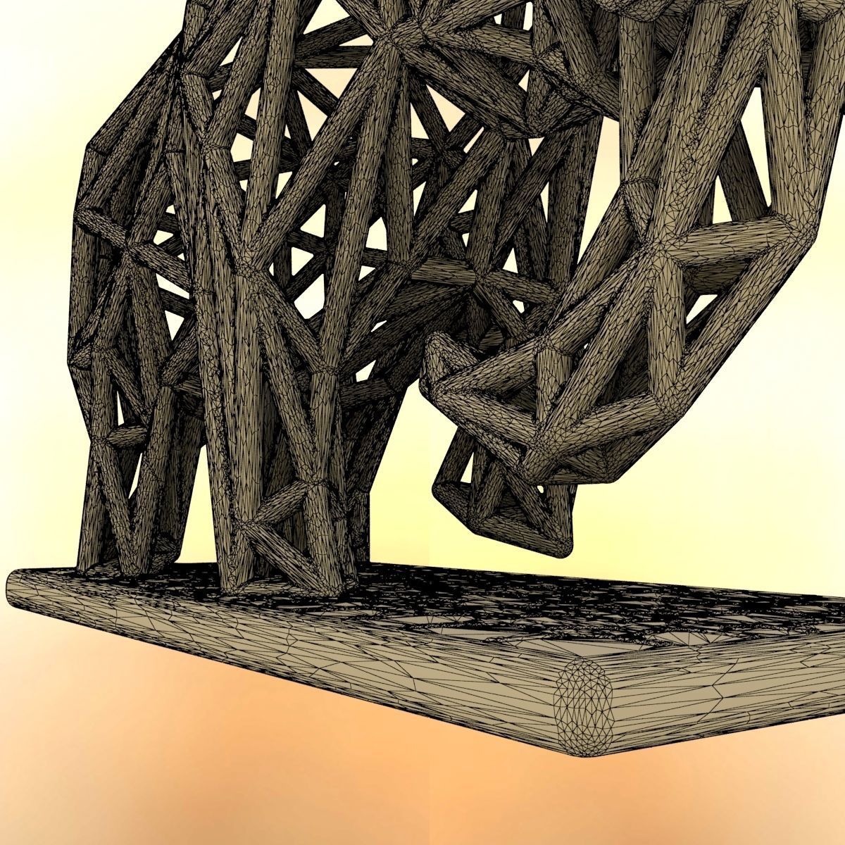 Mammoth elephant made out of wires 3D print model_13