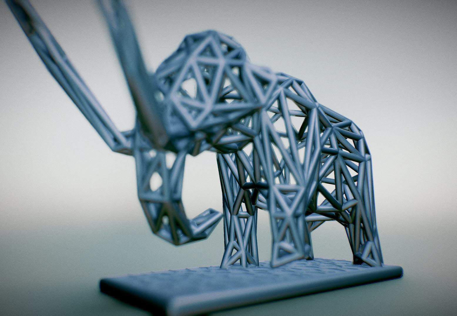 Mammoth elephant made out of wires 3D print model_28