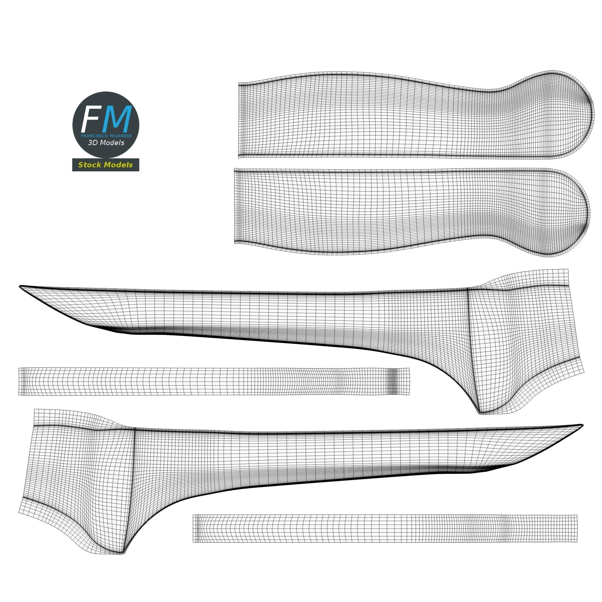 Kitchen knives 3D model_13