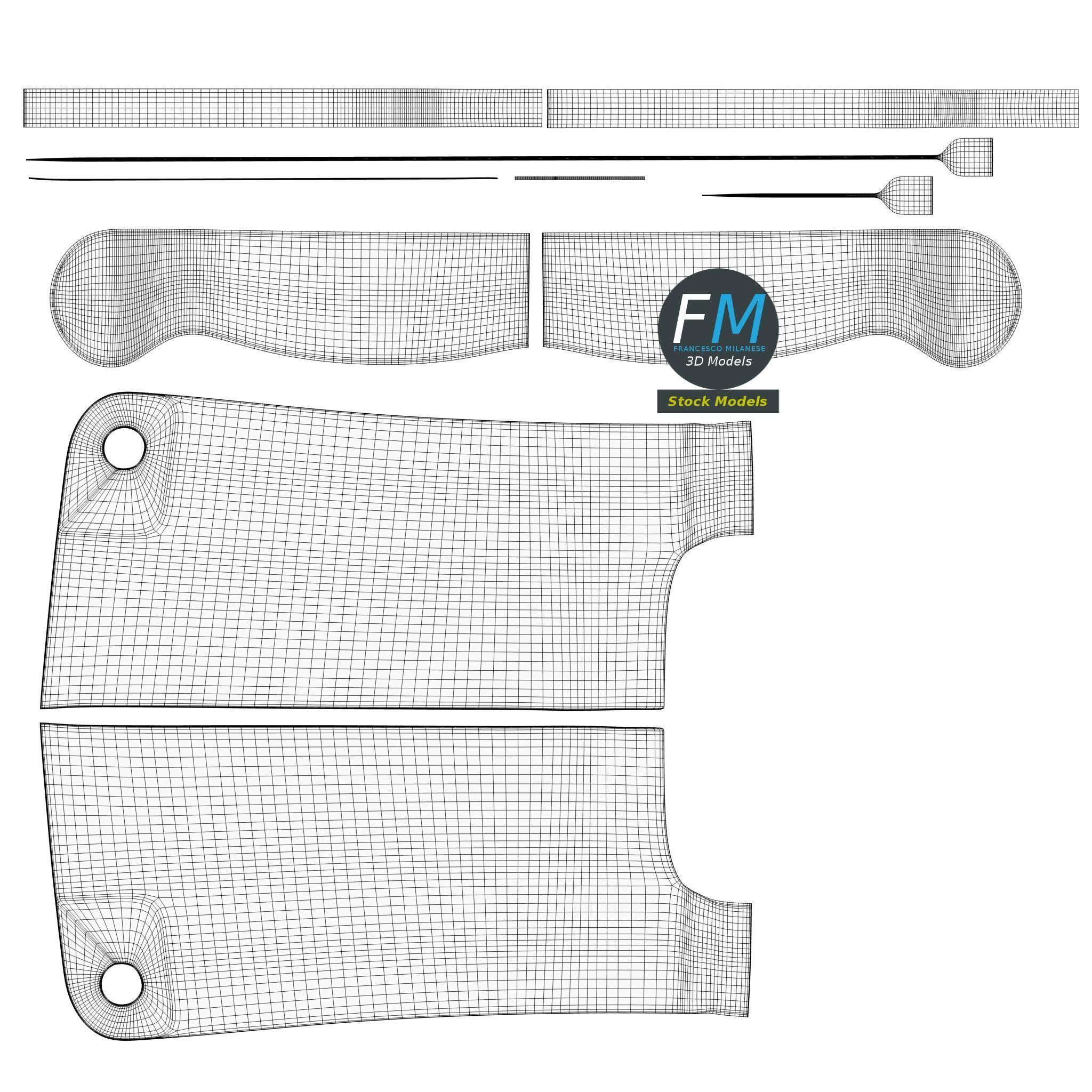 Kitchen knives 3D model_16