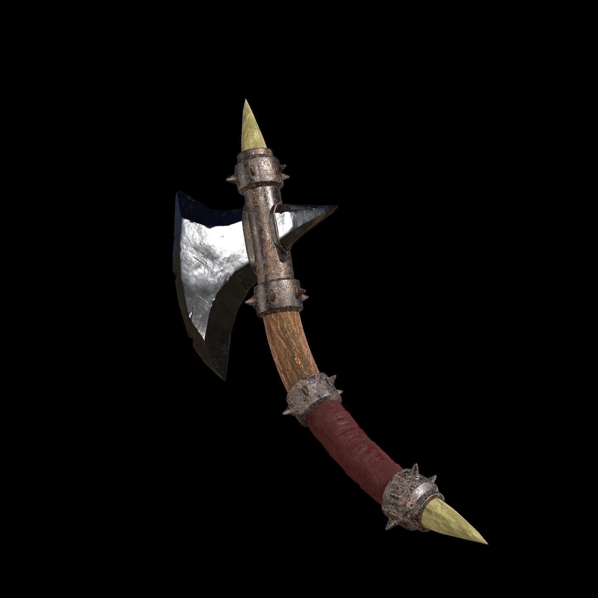 Stylized Weapon Ax Low-poly 3D model_6