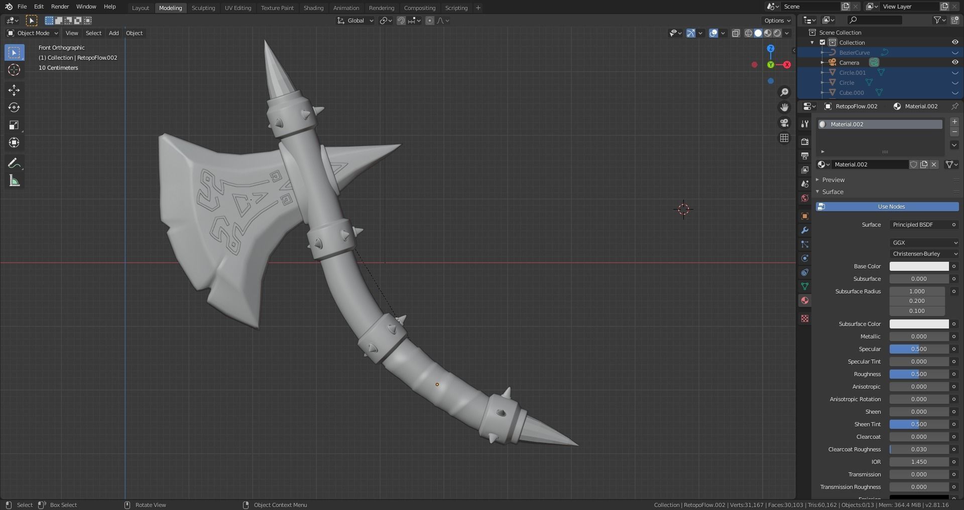 Stylized Weapon Ax Low-poly 3D model_9
