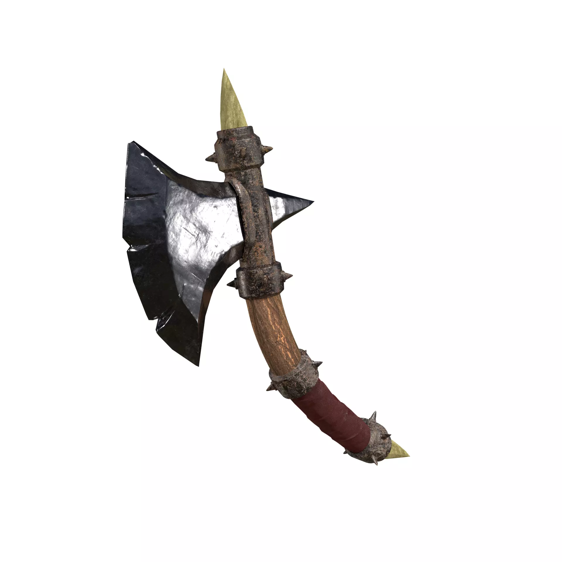 Stylized Weapon Ax Low-poly 3D model_0