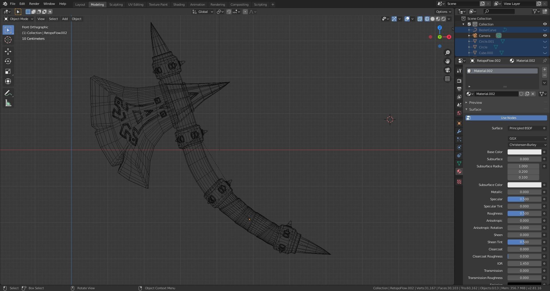 Stylized Weapon Ax Low-poly 3D model_10