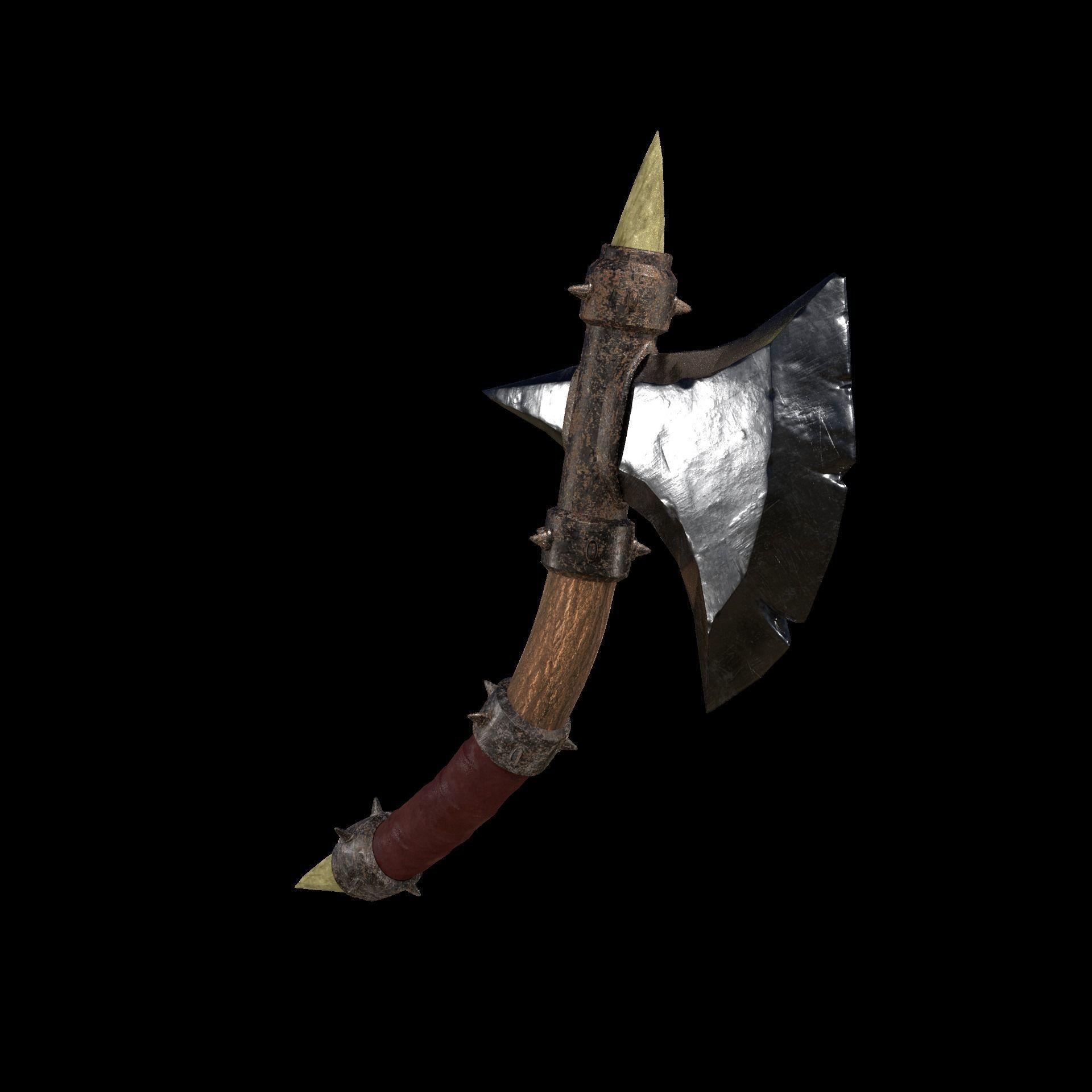 Stylized Weapon Ax Low-poly 3D model_2